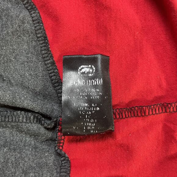 Ecko Unltd Shirt Mens XL Black Gray Red Colorblock Urban Graphic Streetwear 90s - Picture 7 of 9